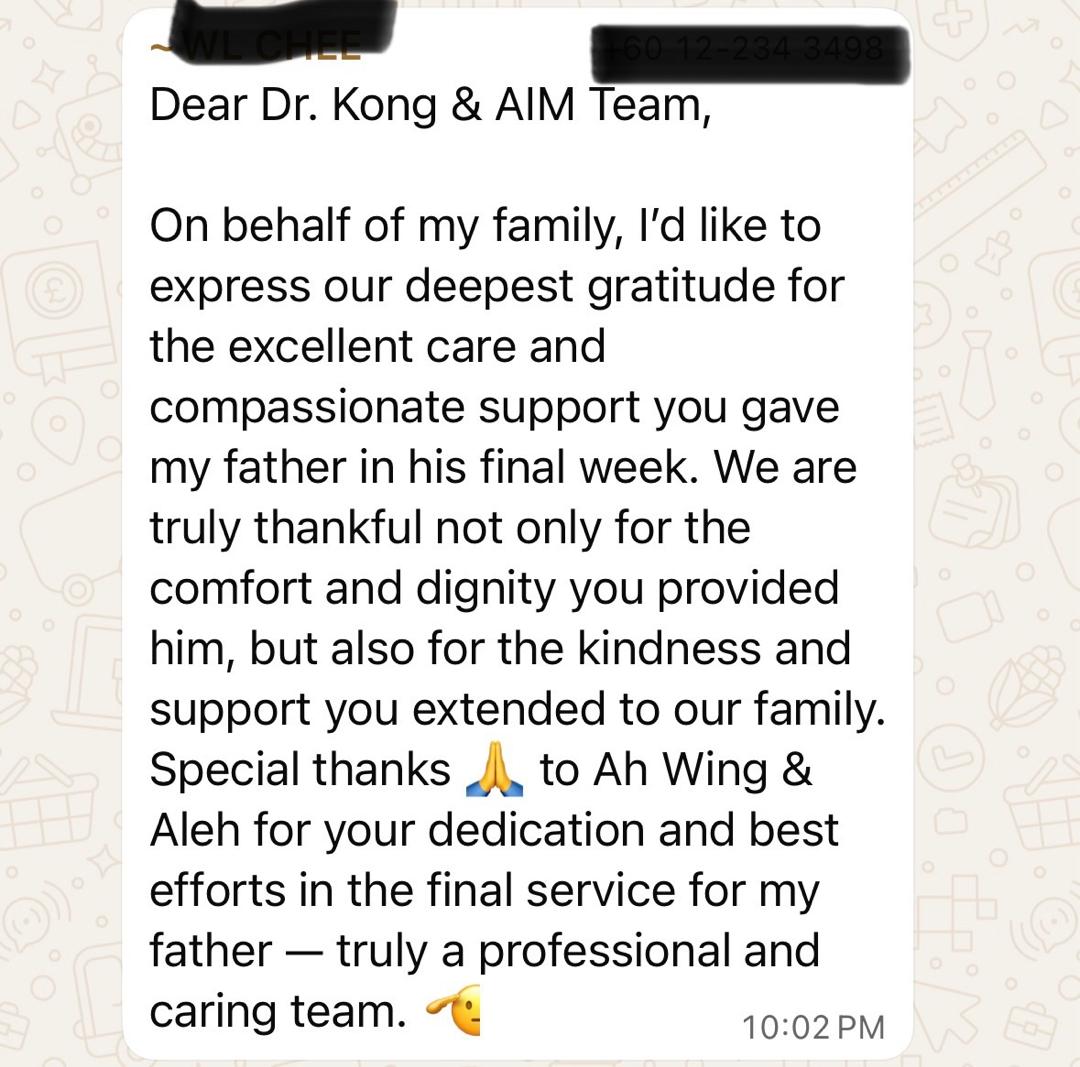 palliative care testimonial