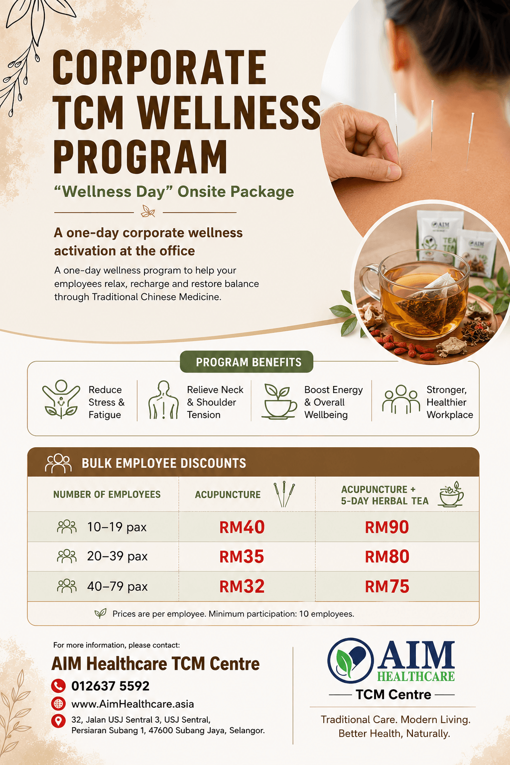 Wellness package for traditional chinese medicine tcm